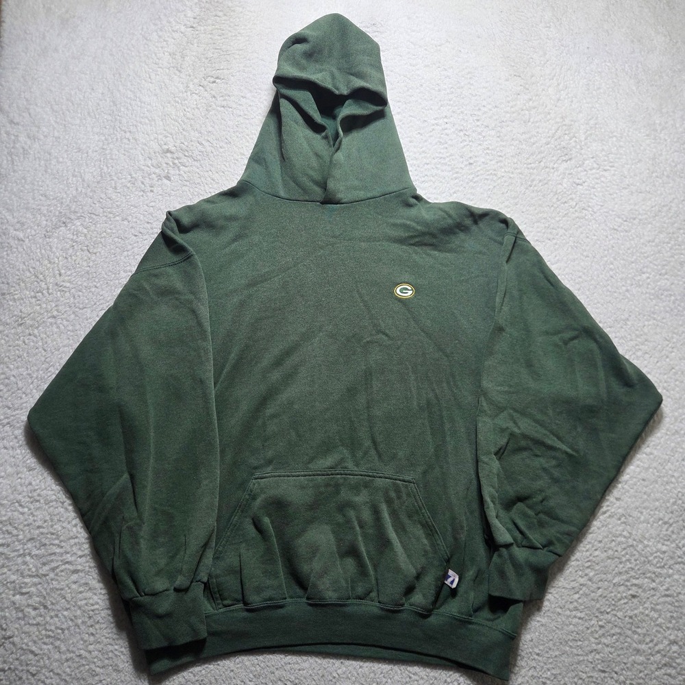 Vintage 90s Logo 7 Hoodie Mens XL Green Green Bay Packers NFL Fleece Faded